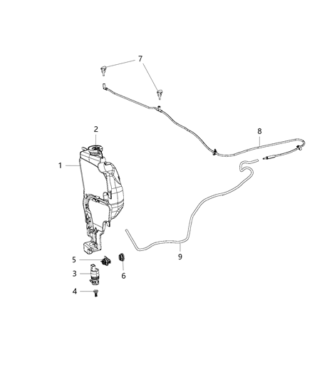 2018 Ram 1500 Pump-Washer, Windshield Diagram for 68071576AB