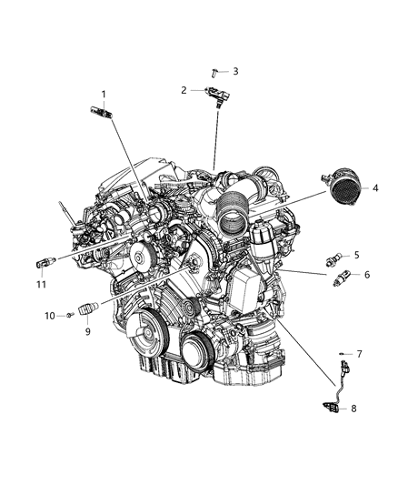 2017 Jeep Grand Cherokee Sensors, Engine Diagram 1