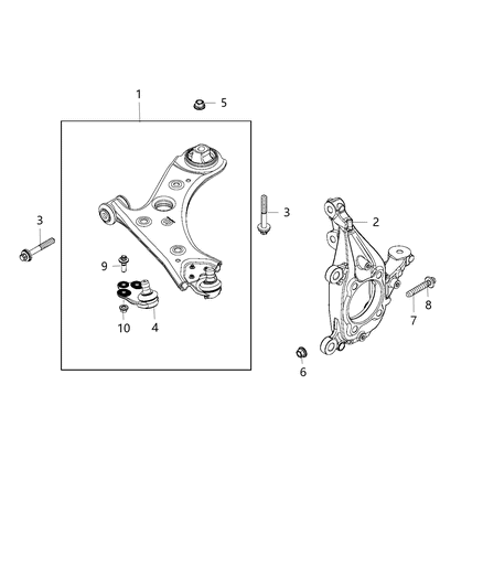 2018 Jeep Compass Suspension KNUCKLE Diagram for 68282577AC