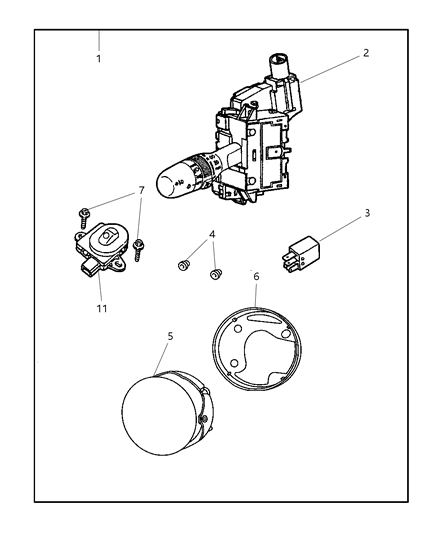 2004 Jeep Grand Cherokee Fog Lamp Diagram for 55156733AB