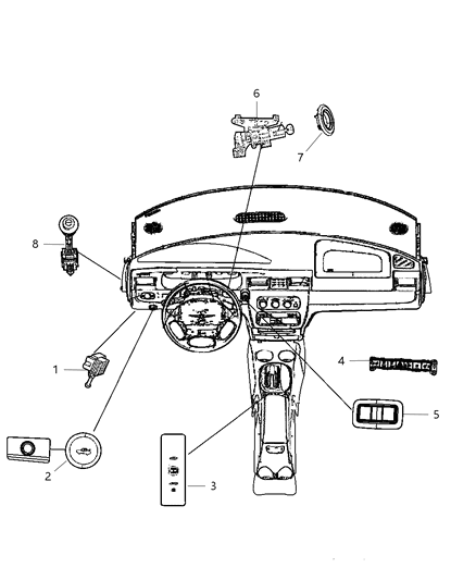 2009 Chrysler Sebring Bezel-Switch Diagram for 1CM39XDVAC