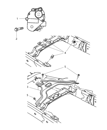 2007 Chrysler Aspen Gear Motor & Skid Plate Electric Shift Diagram 1