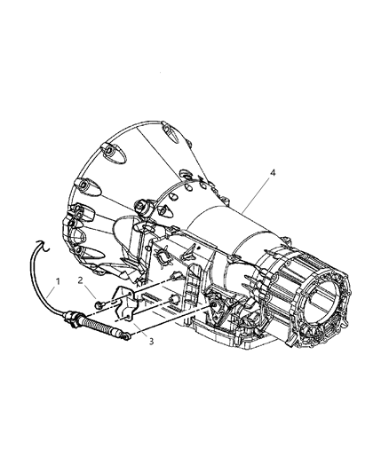 2006 Jeep Grand Cherokee Shifter Cable & Transmission Shifter Cable Bracket Diagram