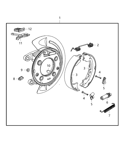 2018 Ram 3500 Pickup Park Brake Assembly, Rear Disc Diagram