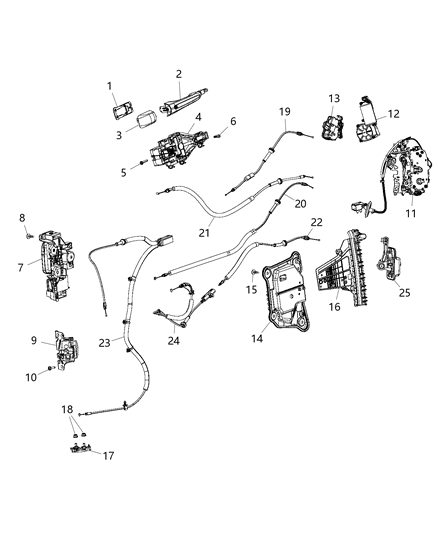 2020 Chrysler Pacifica Sliding Door Latch Right Diagram for 68314778AC