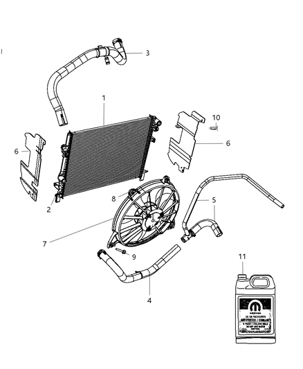 2009 Dodge Journey Radiator & Related Parts Diagram 4