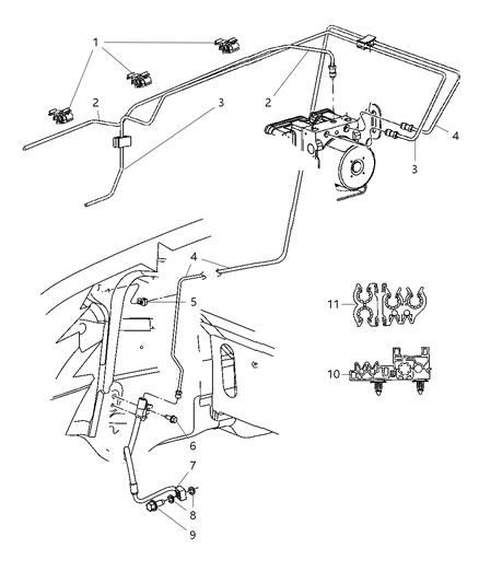 2005 Jeep Grand Cherokee Line-Brake Diagram for 52090404AC