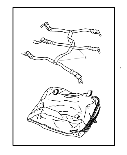 2004 Dodge Dakota Carrier Kit - Luggage Vinyl Diagram