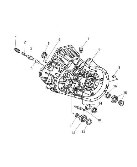 2009 Chrysler PT Cruiser Case & Related Parts Diagram 1