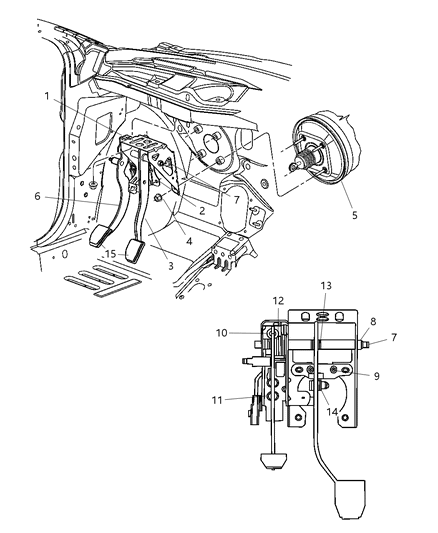 2004 Chrysler PT Cruiser Clutch Pedal Diagram 6