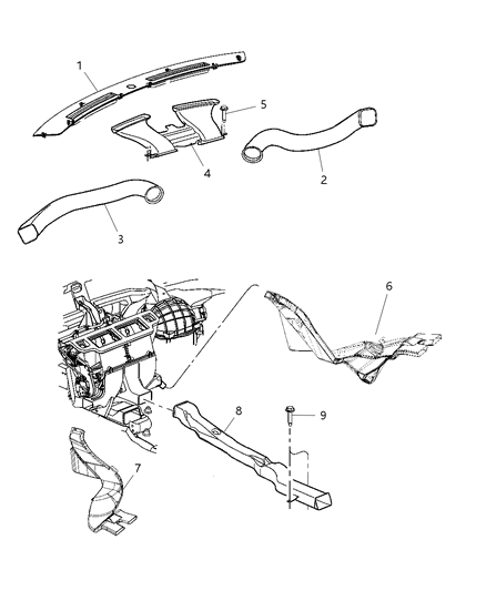 2011 Dodge Challenger Duct-Floor Diagram for 55038112AC