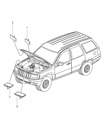 2003 Jeep Grand Cherokee Label-Emission Diagram for 52080417AA