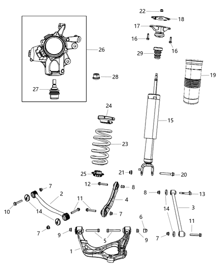 2013 Jeep Grand Cherokee Suspension - Rear Diagram