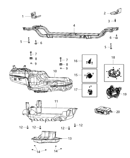 2019 Jeep Cherokee Bracket-Def Tank Diagram for 68335014AC