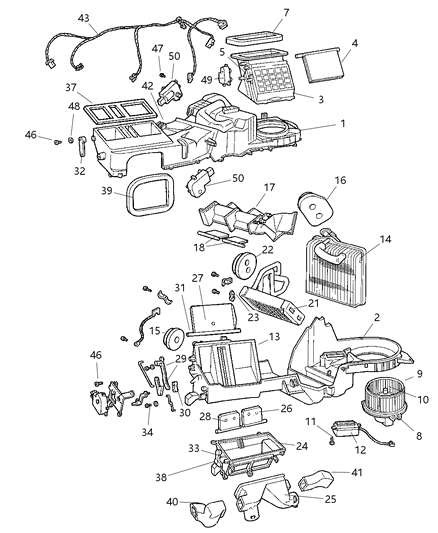 2002 Jeep Grand Cherokee HEVAC With Manual Control Diagram