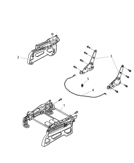 2012 Jeep Liberty Risers - Miscellaneous Front Seat Attachments Diagram