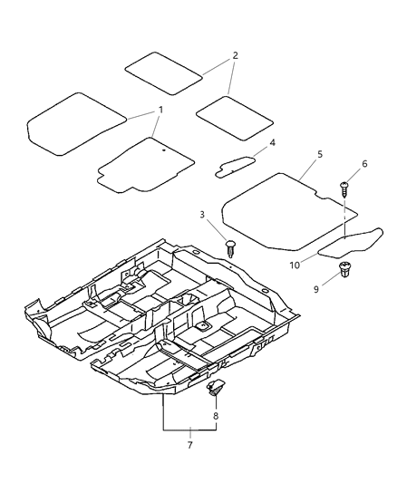 2005 Chrysler Sebring Coupe Carpet Diagram