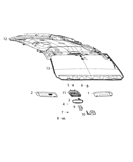 2019 Chrysler Pacifica Console-Overhead Diagram for 6QD89DX9AA