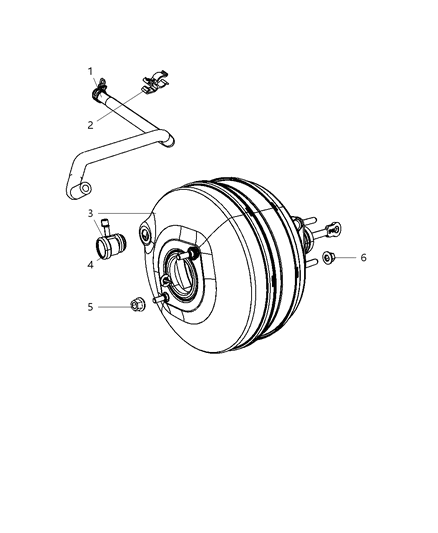 2009 Dodge Ram 2500 Hose-Brake Booster Vacuum Diagram for 55398761AC