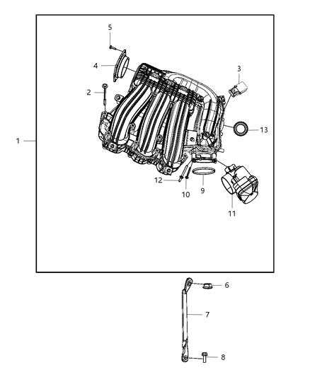 2009 Dodge Journey STRUT-Intake Manifold Diagram for 4593667AA