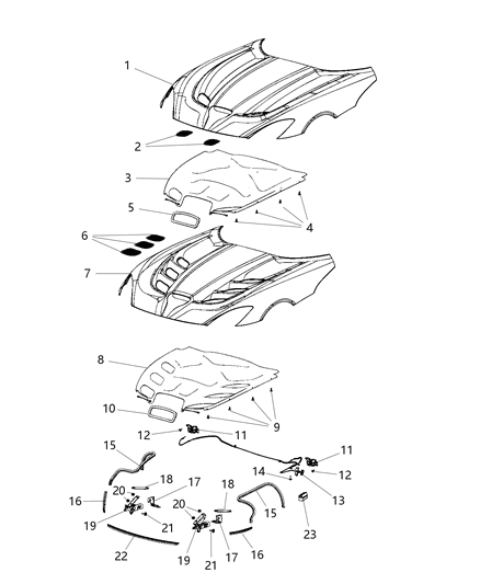 2015 Dodge Viper Bezel-Hood Diagram for 68141088AD