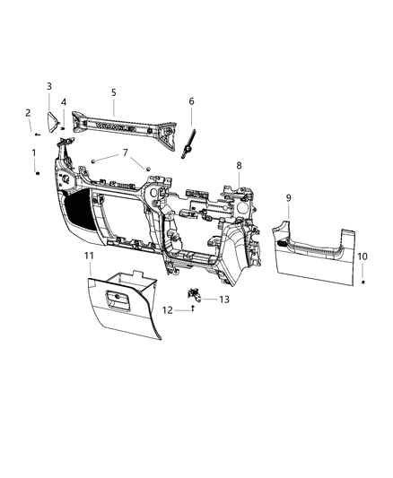 2021 Jeep Wrangler Cover-Grab Handle Diagram for 6CB76TX7AD