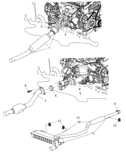 2007 Dodge Caliber Catalytic Converter Gasket Diagram for 5181159AA