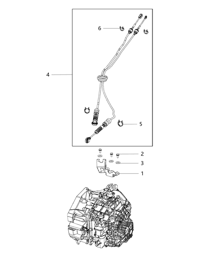 2016 Dodge Journey Gear Shift Cable And Bracket Diagram