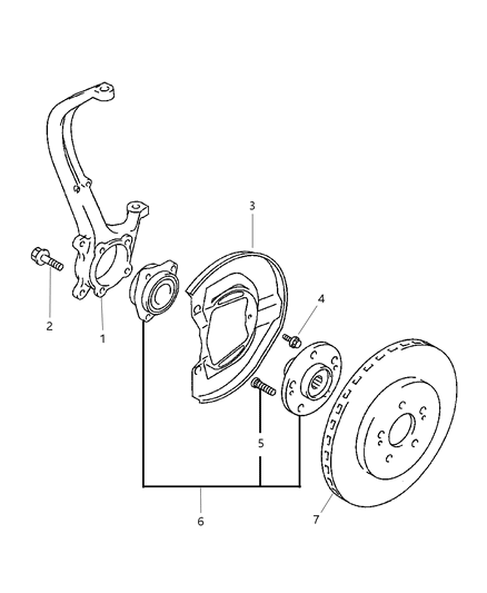 1999 Chrysler Sebring Coupe Front Wheel Hub Diagram