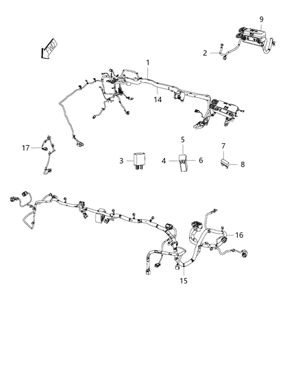 2016 Ram 3500 Wiring-Front End Module Diagram for 68265125AA