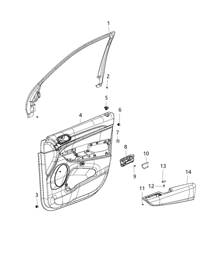 2019 Dodge Durango Front Door Trim Diagram for 6UA271RRAB