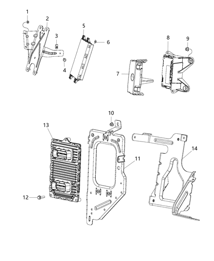 2014 Ram 3500 Modules, Engine Compartment Diagram 1