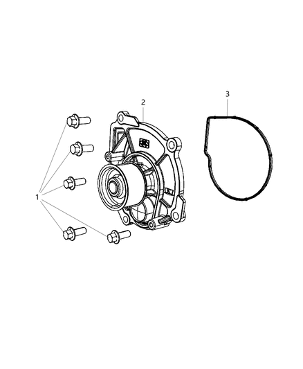 2018 Jeep Wrangler JK (Previous-generation) Water Pump & Related Parts Diagram 1