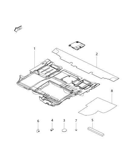 2020 Ram ProMaster City Carpet - Front Diagram