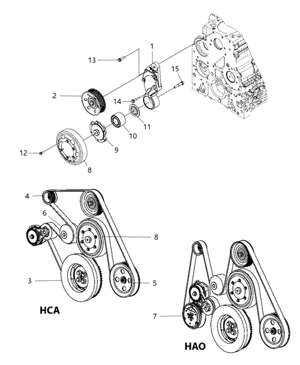 2008 Dodge Ram 3500 Cab Chassis Pulley & Related Parts Diagram 2