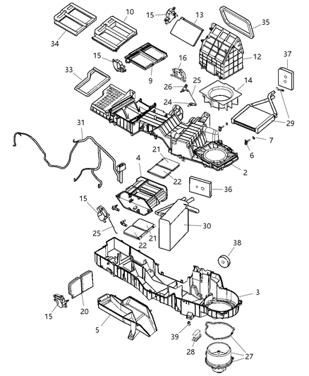 2007 Dodge Ram 1500 Air Conditioner & Heater Unit Diagram