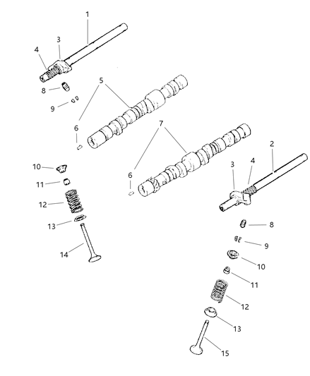 1997 Dodge Caravan Camshaft & Valves Diagram 2