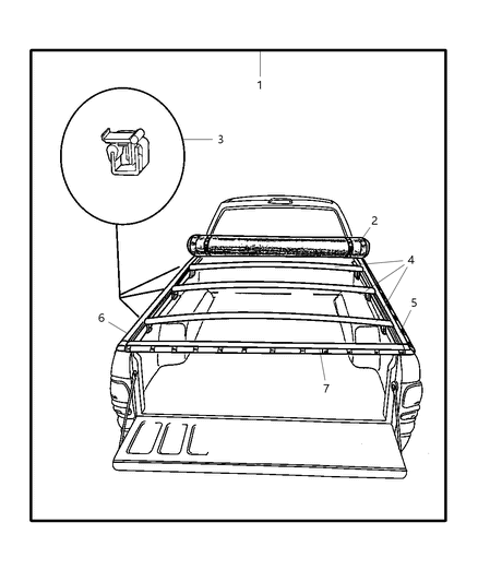 2007 Dodge Dakota Cover Kit - Tonneau Diagram