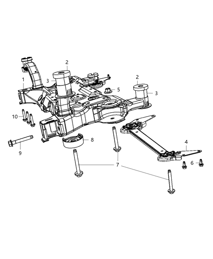 2012 Chrysler 200 CROSSMEMBER-Front Suspension Diagram for 68078774AB