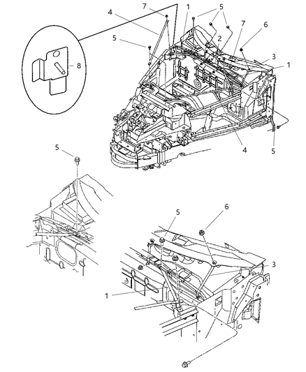 2001 Chrysler Prowler REINFMNT-Instrument Panel Support Diagram for 4815590