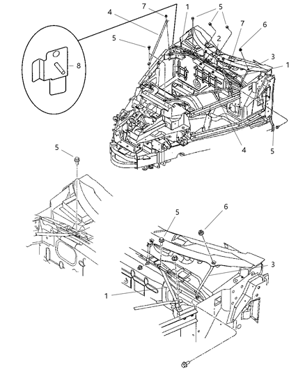 2001 Chrysler Prowler Bracket-Dash To Upper PLENUM Diagram for 4865001AA