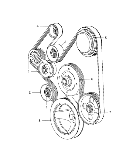 2008 Chrysler Aspen Pulley & Related Parts Diagram 1