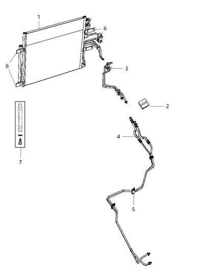 2017 Ram 1500 Transmission Oil Cooler & Lines Diagram