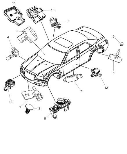 2011 Chrysler 300 Sensor-Seat Belt Reminder Diagram for 56038992AA