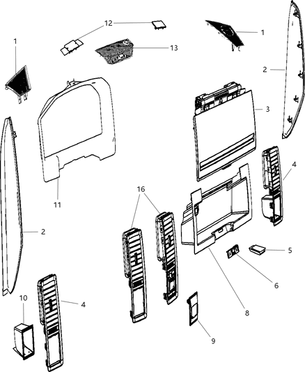 2016 Ram 3500 Instrument Panel Trim Diagram 2