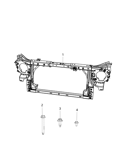 2017 Jeep Wrangler Radiator Support Diagram