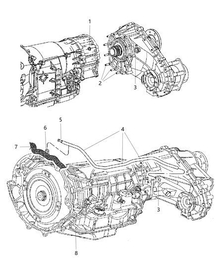 2007 Jeep Grand Cherokee Transfer Case Mounting & Venting Diagram 1