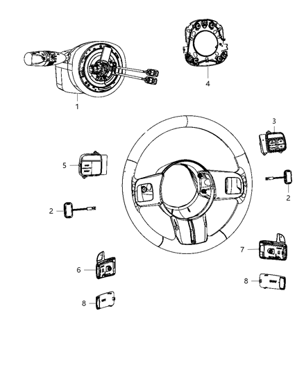 2014 Dodge Challenger Switches - Steering Column & Wheel Diagram