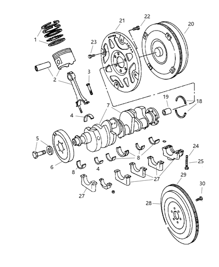 2003 Dodge Ram 3500 Piston Diagram for 5086011AA