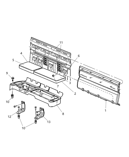 2004 Dodge Dakota Rear Seat Cushion Diagram for ZY20XDVAA